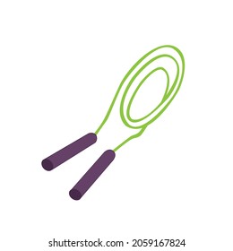 Color vector illustration of a skipping rope on a white background.