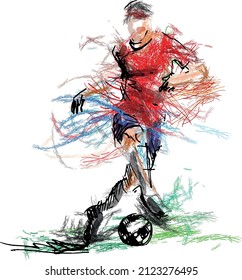 Color vector illustration of soccer