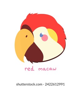 Color vector illustration of a South American macaw parrot