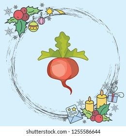 Color vector illustration. Sugar beet