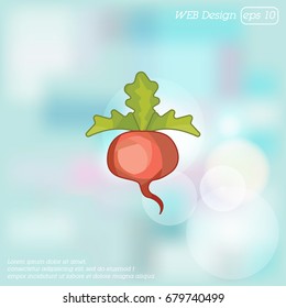 Color vector illustration. Sugar beet