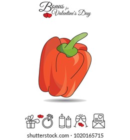 Color vector illustration. Sweet red pepper icon