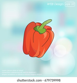 Color vector illustration. Sweet red pepper icon