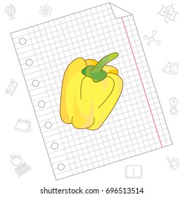 Color vector illustration. Sweet yellow pepper icon