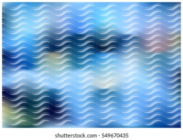 color vector illustration of waves on bokeh background