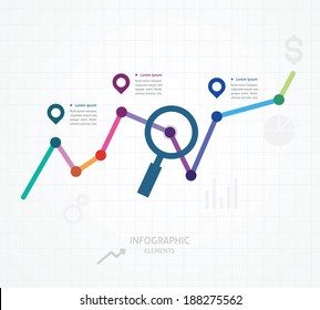 color vector illustration of web analytics information and devel