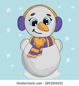 Color vector illustration of a white teddy bear in a sweater