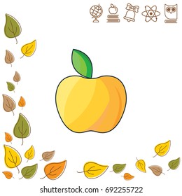Color vector illustration. Yellow Apple icon