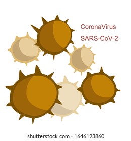 Color vector image of abstract virus bacteria on a white background.
