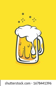 Color vector image of a beer mug