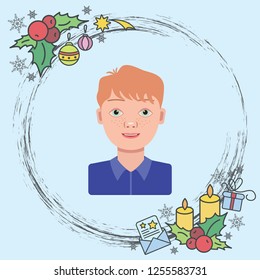Color vector image. Boy, schoolboy