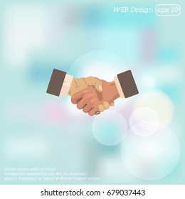 Color vector image. Business concept. Handshake