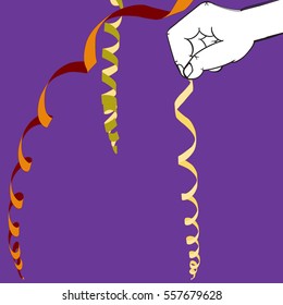 Color vector image celebratory streamer