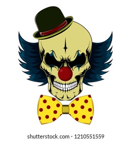 Color vector image of a clown skull.
