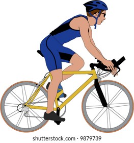 Color vector image of a competitive cyclist.