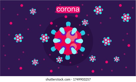 Imagen vectorial de color de un virus de la corona