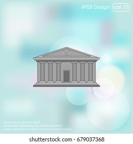 Color vector image. Court building with columns