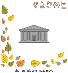 Color vector image. Court building with columns