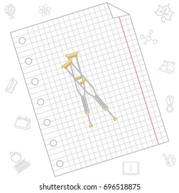 Color vector image. Crutches