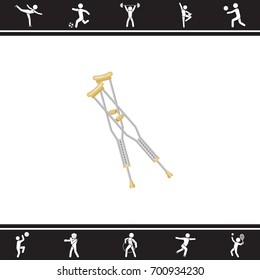 Color vector image. Crutches