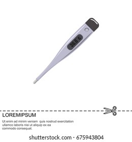 Color vector image. Electronic thermometer