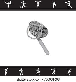 Color vector image. Fingerprint and magnifier