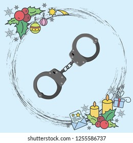 Color vector image. Handcuffs