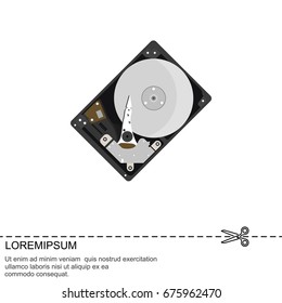 Color vector image. HDD, hard disk