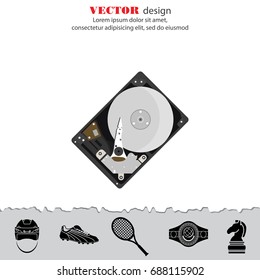 Color vector image. HDD, hard disk