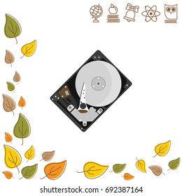 Color vector image. HDD, hard disk