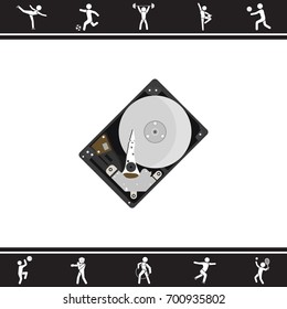 Color vector image. HDD, hard disk