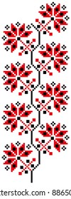 Color vector image of hop pattern using traditional Ukrainian embroidery elements. Can be used as pixel-art.