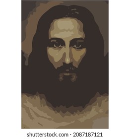 Color vector image Jesus from the shroup