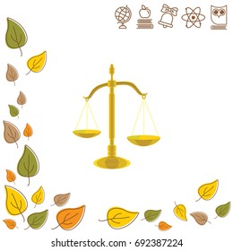 Color vector image. Judge's scales. Scales of Justice