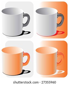 Color vector image of an ordinary cup. Can be used as a template for the design of souvenirs.