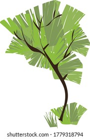 Farbvektorbild einer Palme mit grünen Blättern