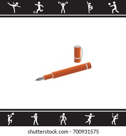 Color vector image. Pen with cap