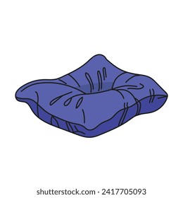 Color vector image of Pillows for sleeping. Soft pillow icon in cartoon style. Card of crumpled pillow for sleeping.