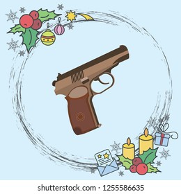 Color vector image. Pistol