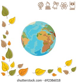 Color vector image. Planet Earth, globe