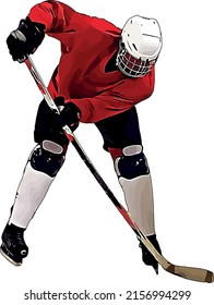 Color vector image of the player of the hockey team
