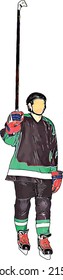 Color vector image of the player of the hockey team