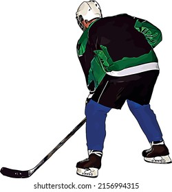 Color vector image of the player of the hockey team