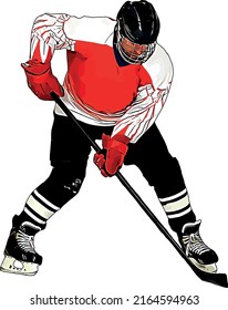 Color vector image of the player of the hockey team