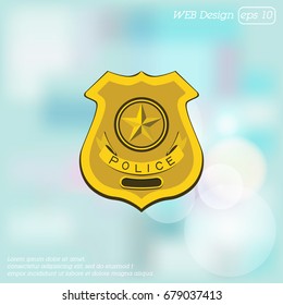 Color vector image. Police badge