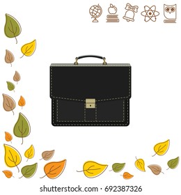 Color vector image. Portfolio, black briefcase