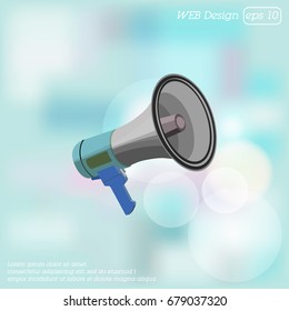 Color vector image. Shout, speaker. Loudspeaker icon 