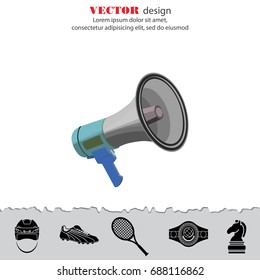 Color vector image. Shout, speaker. Loudspeaker icon 