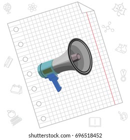 Color vector image. Shout, speaker. Loudspeaker icon 