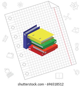 Color vector image. A stack of folders. Bright office folders